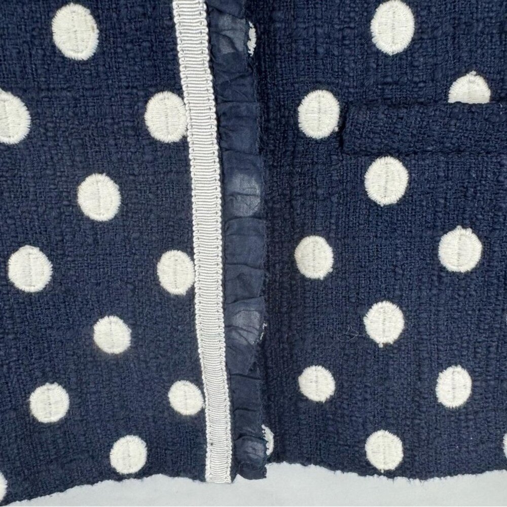 J.Crew Navy White Polka Dot Jacket Blazer Cardigan